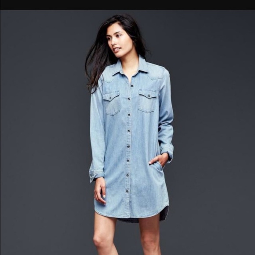 Gap Distressed Denim Dress